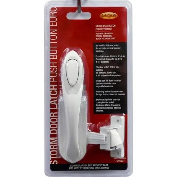 Larson 5035252 Euro Zinc Push Button Latch; White 1
