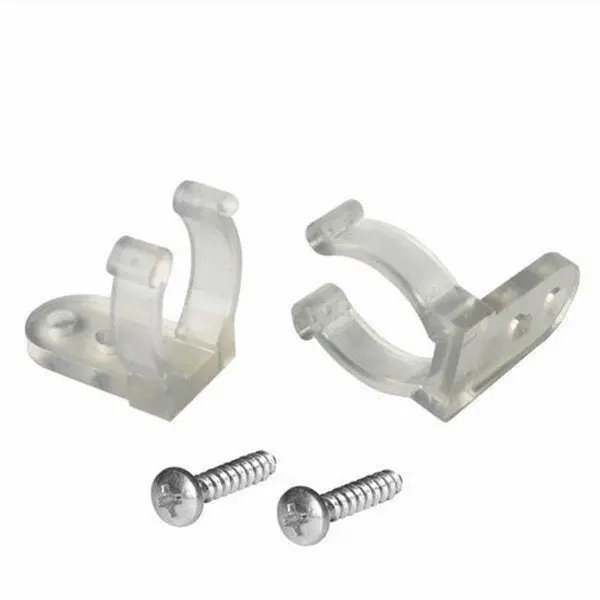 American Lighting Mrl-Clip-Screw 0.37 In. U Shape Plastic Mounting Clips - Clear 1