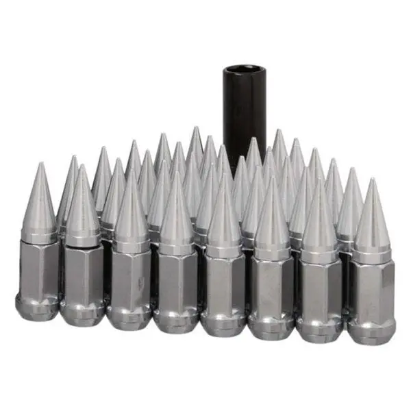 West Coast Wheel Accessories Wcw-W5596spk 0.56 In. 5 Lug Chrome Cone Seat Spike Installation Kit; Silver 1