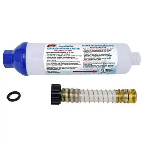 Valterra V46-A011131vp Inline Water Filter With Connect Fittings & Hose Saver 1