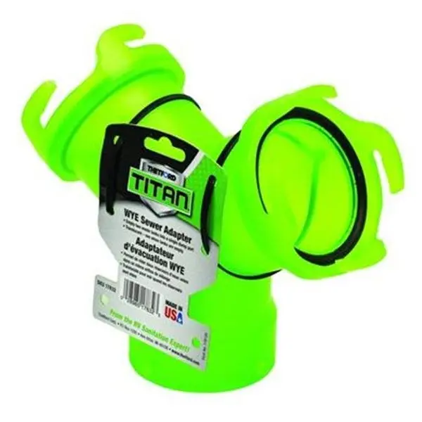 Thetford T6h-17832 Titan Sewer Hose Wye Adapter - Translucent Green 1