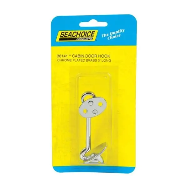 36141 Chrome Plated Brass Cabin Door Hook 3 In. 1
