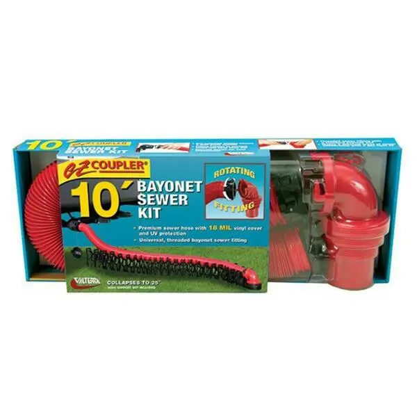 10 Ft. Ez Coupler Sewer Hose- Red 1