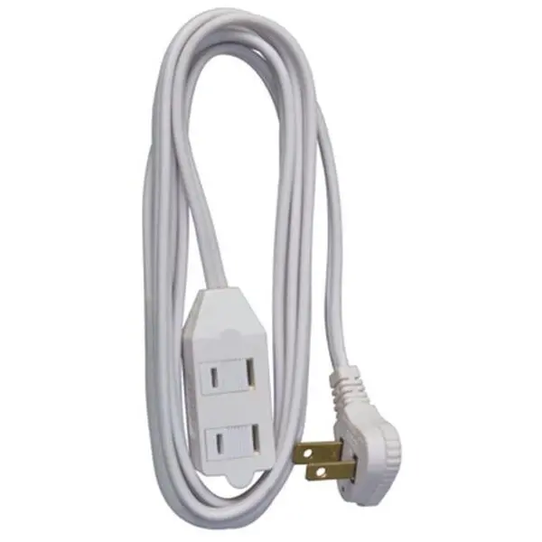 Master Electrician 09417Me 7 Ft. White Vinyl Low Profile Cube Tap Extension Cord 1