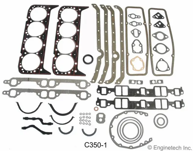 Enginetech Rcc350a Rebuild Kit With Flat Top Pistons For 1967-1985 Gm Truck 5.7L 350 Car & Lt Truck 4