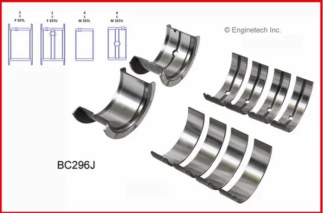 Enginetech Rcc350a Rebuild Kit With Flat Top Pistons For 1967-1985 Gm Truck 5.7L 350 Car & Lt Truck 8