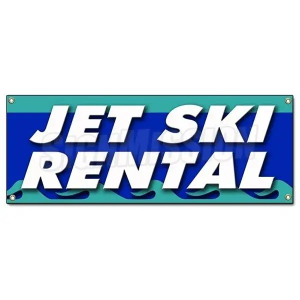 Jet Ski Rental Banner Sign Boat Skiing Water Wave Runner Kayak Canoe Rent Row 1