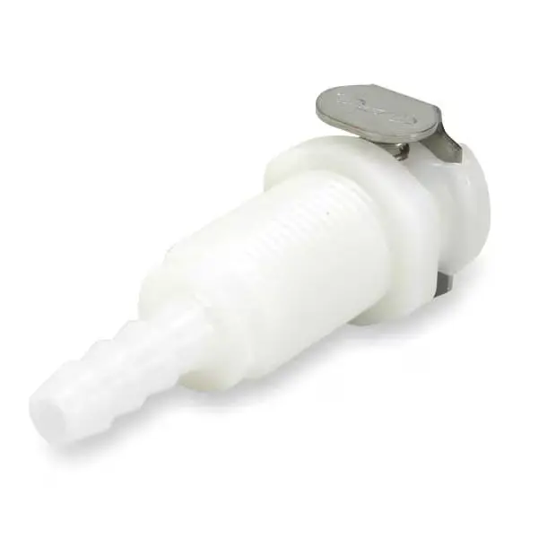 Panel Mount Coupler, Acetal, Shut-Off 1