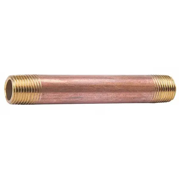 1/2" Mnpt X 3" Tbe Red Brass Pipe Nipple Sch 80 1