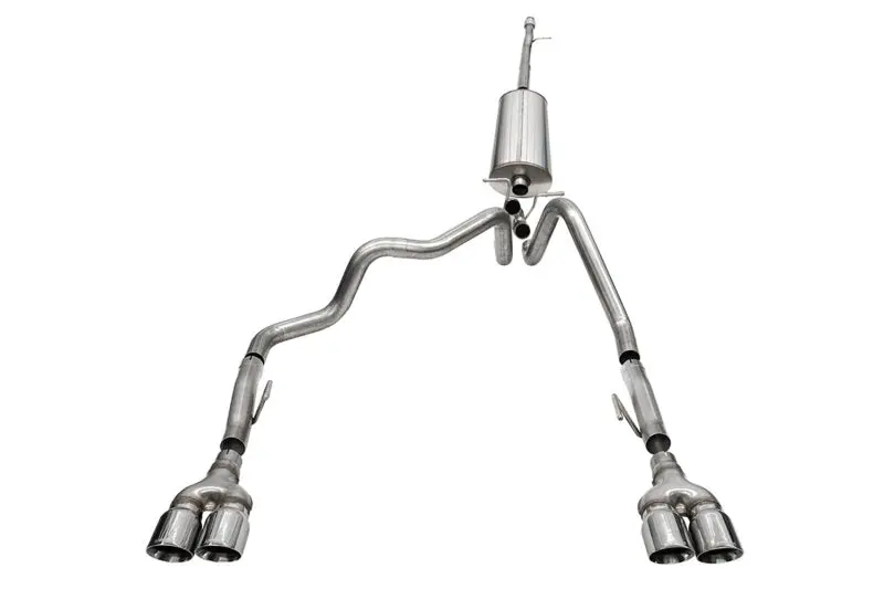 Corsa 2022-2024 Chevrolet Silverado 1500 Cat-Back Dual Rear Exit With Twin 4In Polished Tips 1