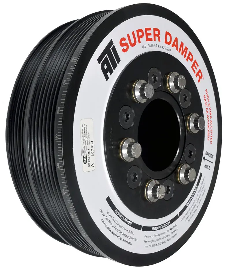 Ati 918853 Damper - 7.425In - Steel Lw - 6/4 Grv - Ls1/Ls2 - F & V Body - 6 Bolt - 3 Ring 1