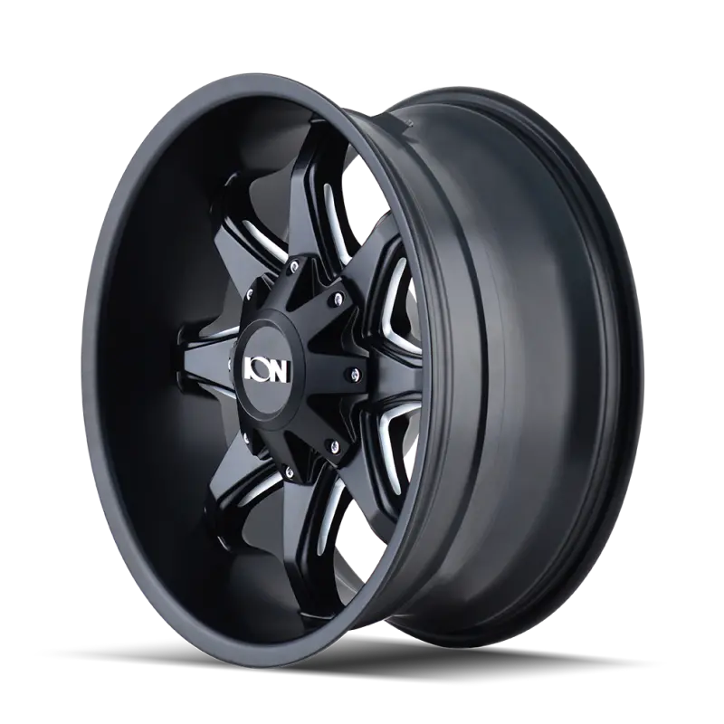 Ion Type 181 17X9 / 5X114.3 Bp / -12Mm Offset / 87Mm Hub Satin Black/Milled Spokes Wheel 2