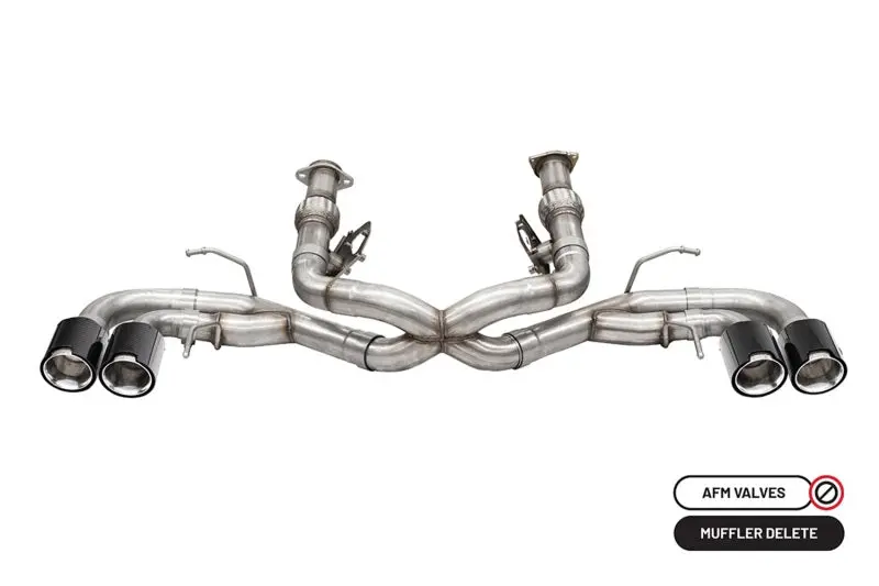 Corsa 2020-2024 Chevrolet Corvette C8 Rwd 3In Track Cat-Back Delete Exhaust W/4.5In Cf Polishedtips 1