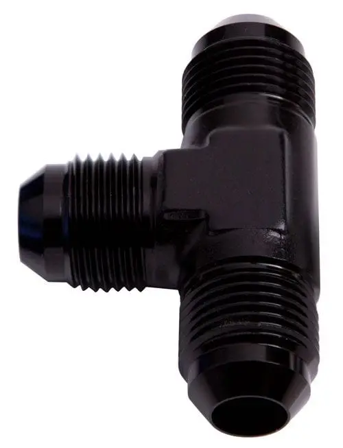 An-8 Flare Tee Fitting – Black Anodized Aluminum, -8An Port Configuration (Af824-08Blk) 1