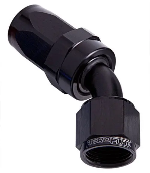 Af102-12Blk 100 Series 45° Swivel Hose Fitting – 12An Tapered End 1