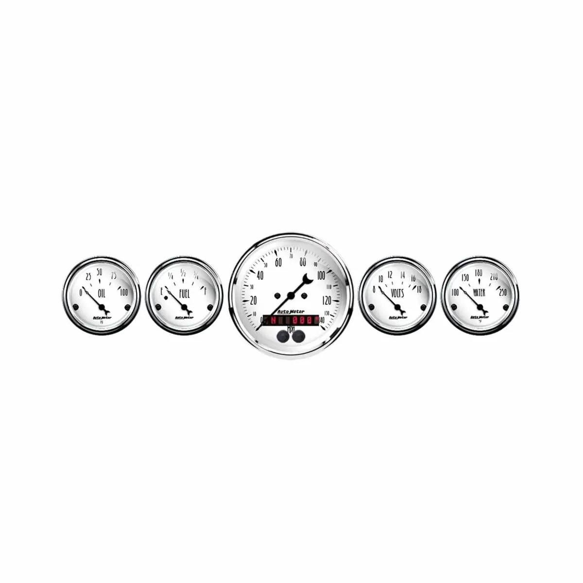 Autometer 1650 Old Tyme White Analog Gauge Kit 1
