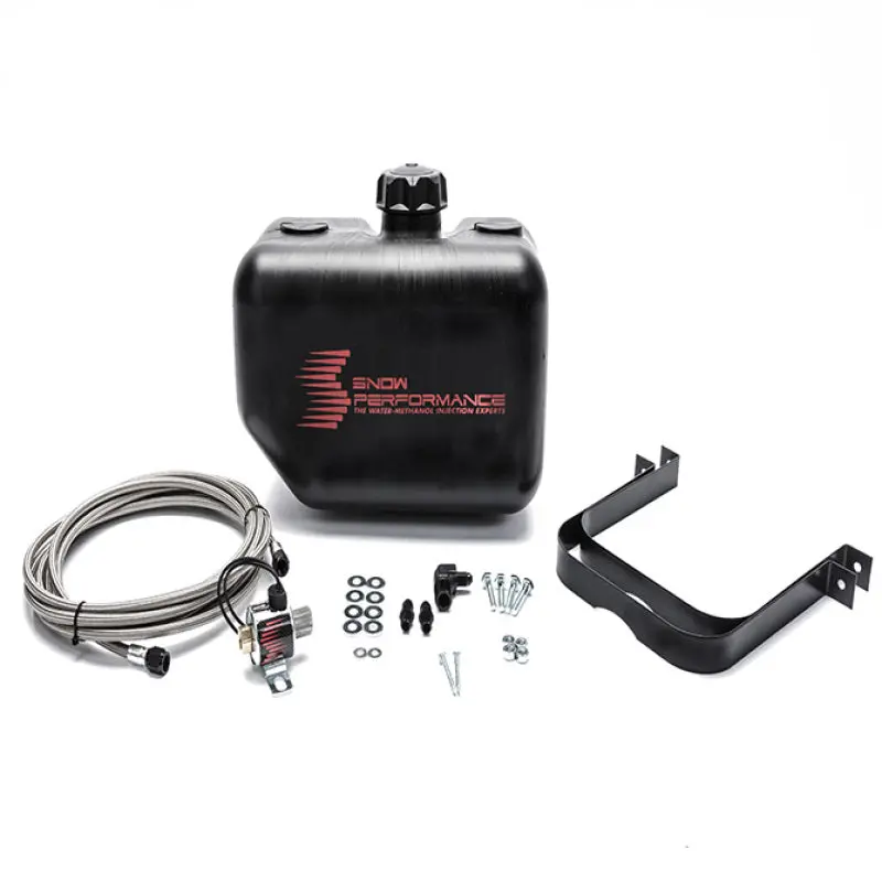 Snow Performance Water Tank Upgrade 2.5Gal Braided Ss Line W/Bracket/Solenoid/Hose/Fittings 2