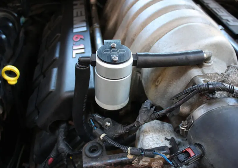 J&L 3062P-B Passenger Side Oil Separator 3.0 - Black Anodized For 2005-2010 Dodge Charger 6.1L Hemi 1