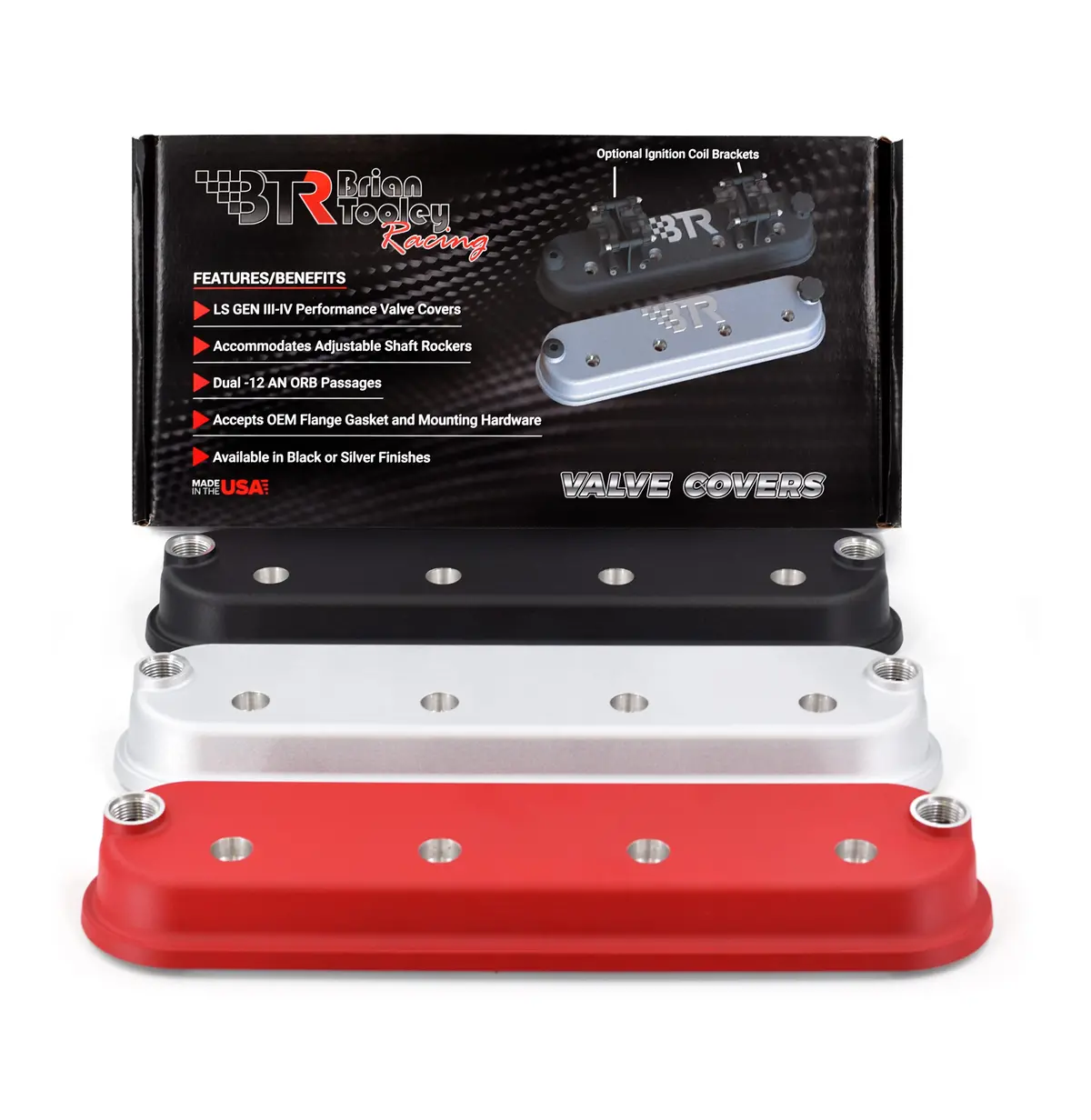 Brian Tooley Racing Btr Valve Covers W/O Logo For Gm Gen Iii Iv Ls Engines 1