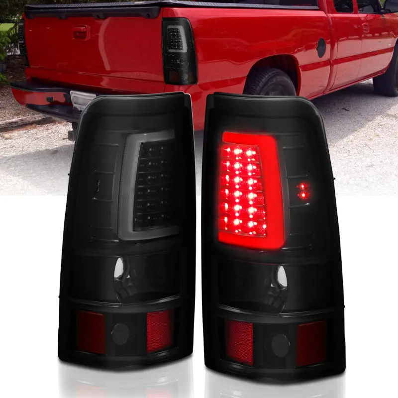 Anzo 311334 Led Taillights Plank Style Black W/Smoke Lens For 2003-2006 Chevy Silverado 1500 1