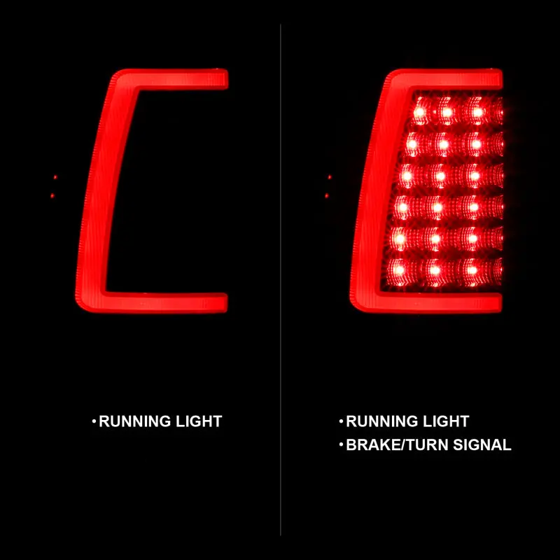 Anzo 311334 Led Taillights Plank Style Black W/Smoke Lens For 2003-2006 Chevy Silverado 1500 2