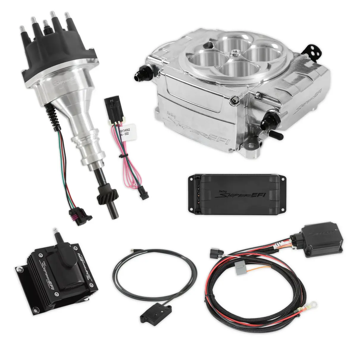 Holley 550-510-Bpx-Sbf Sniper 2 Efi Sniper Ble / Pdm / Hyperspark Bundle - Bluetooth Module (Usa/Canada Only) For Ford 260/289/302/5.0L V8- Polished 1