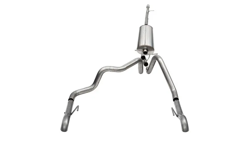 Corsa 2022-2024 Chevrolet Silverado 1500 Cat-Back Dual Rear Exit With Turn Down Tail Pipes 1