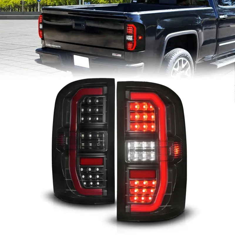 Anzo 14-18 Gmc Sierra 1500 Full Led Taillights Black Housing Smoke Lens (W/C Light Bars) 1