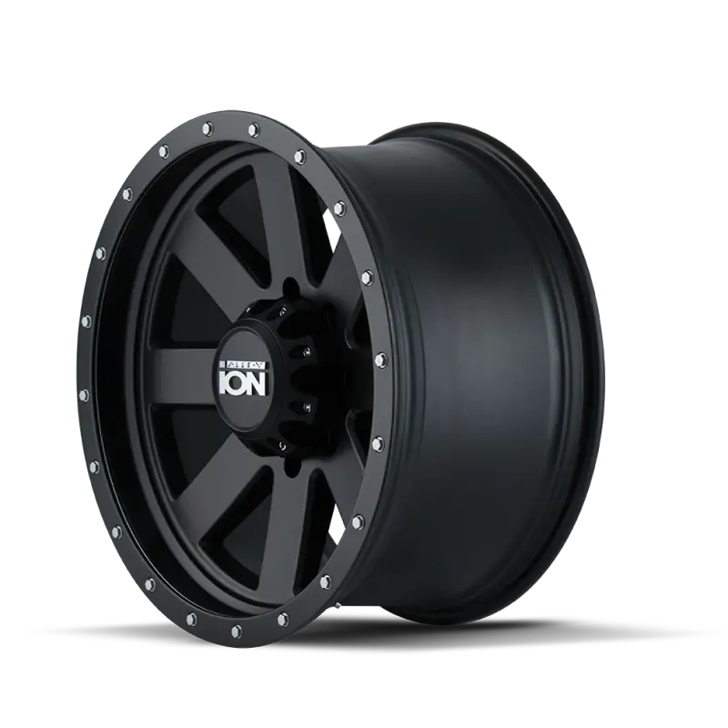 Ion Type 134 17X8.5 / 6X139.7 Bp / -6Mm Offset / 106Mm Hub Matte Black/Black Beadlock Wheel 1