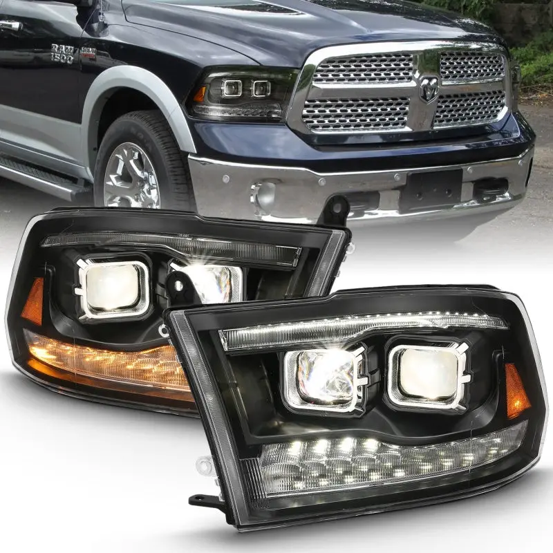 Anzo 111442 Projector H.L. Switchback Chrome Amber For 2009-2018 Dodge Ram 1500 1