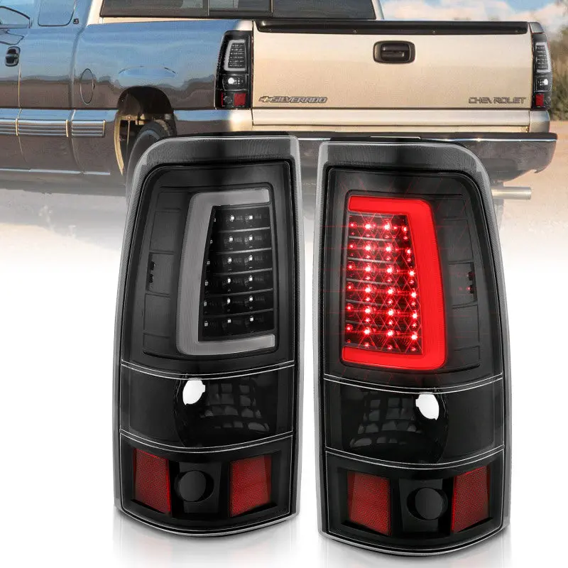 Anzo 311333 Led Taillights Plank Style Black W/Clear Lens For 2003-2006 Chevy Silverado 1500 1