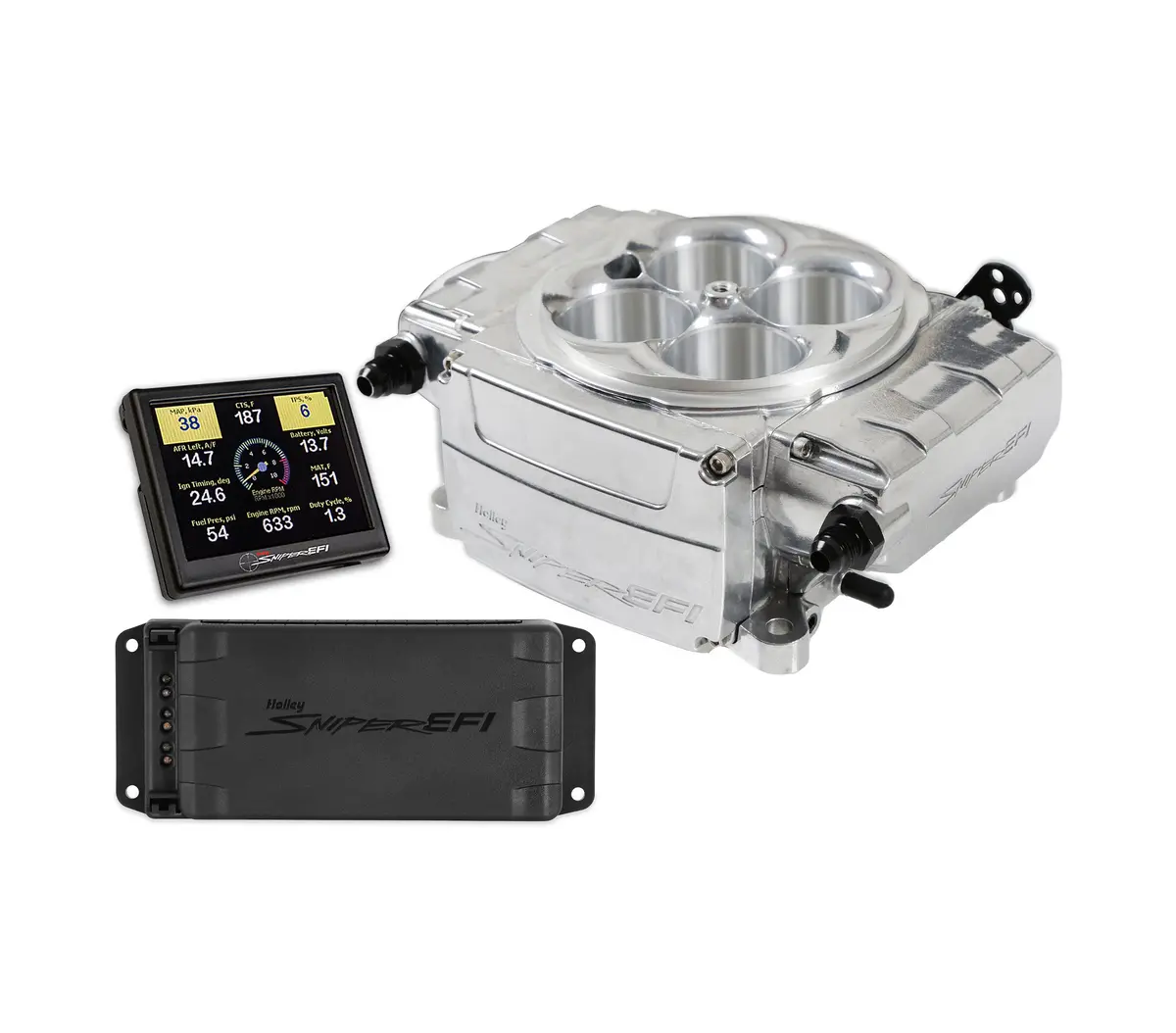 Holley 550-510-3Px Sniper 2 Efi Base Kit Base Kit - With Pdm - 3.5 In. Handheld - Polished 1