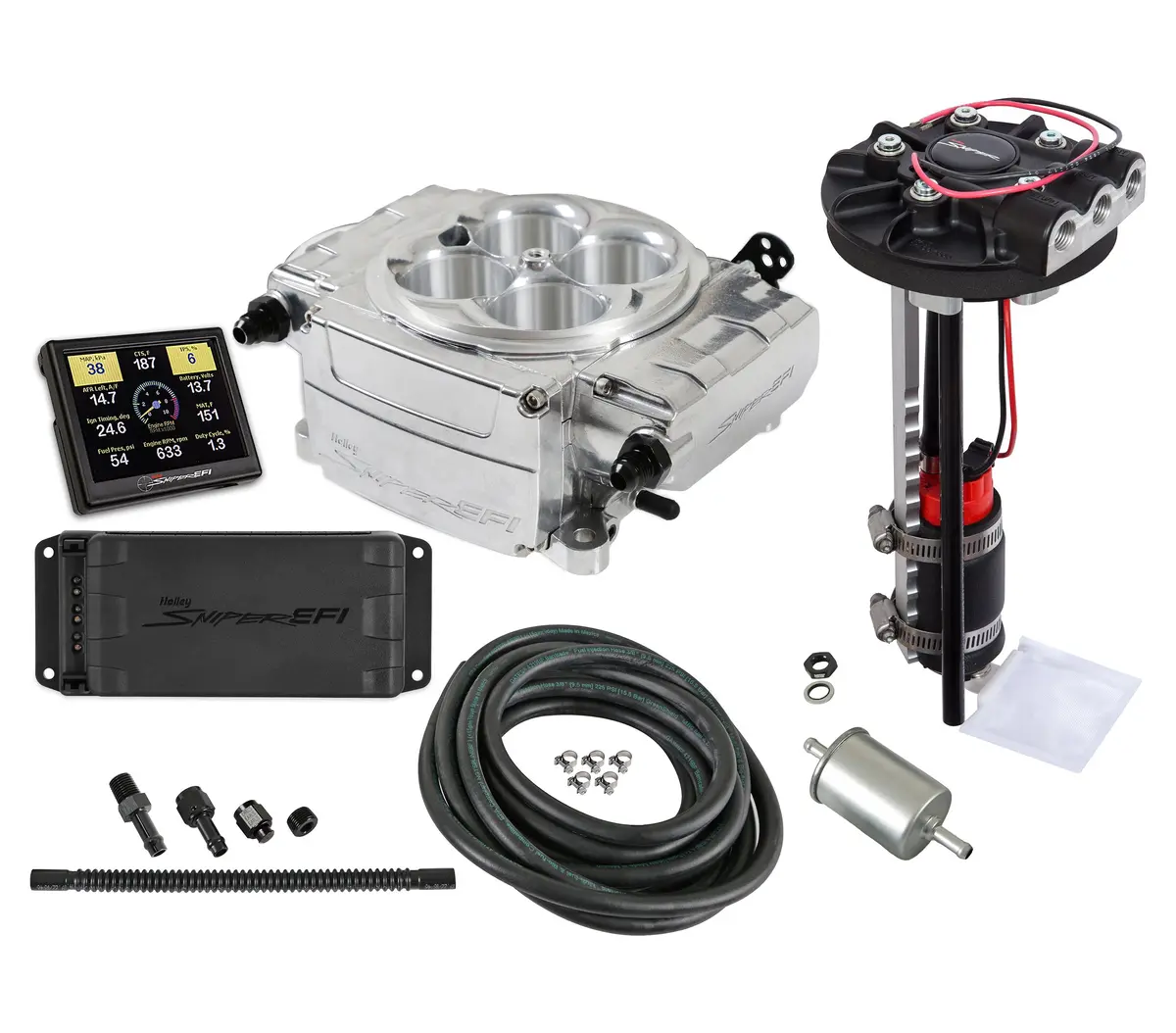 Holley 550-510-3Pd Sniper 2 Efi Returnless Style Drop-In Module - With Pdm - 3.5 In. Handheld - Polished 1