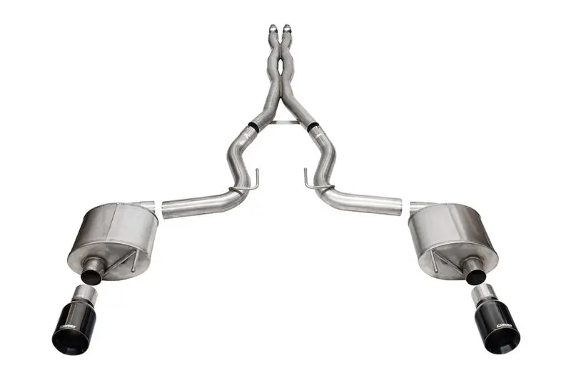 Corsa 2024 Rd Mustang Gt- Sport Cat-Back Ex.Sys 3.0In Dual Rear Exit W/4.5In Blk Pvd Straightcut Tip 1