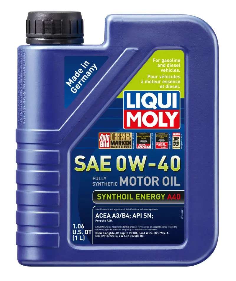 Liqui Moly 1L Synthoil Energy A40 Motor Oil Sae 0W40 2