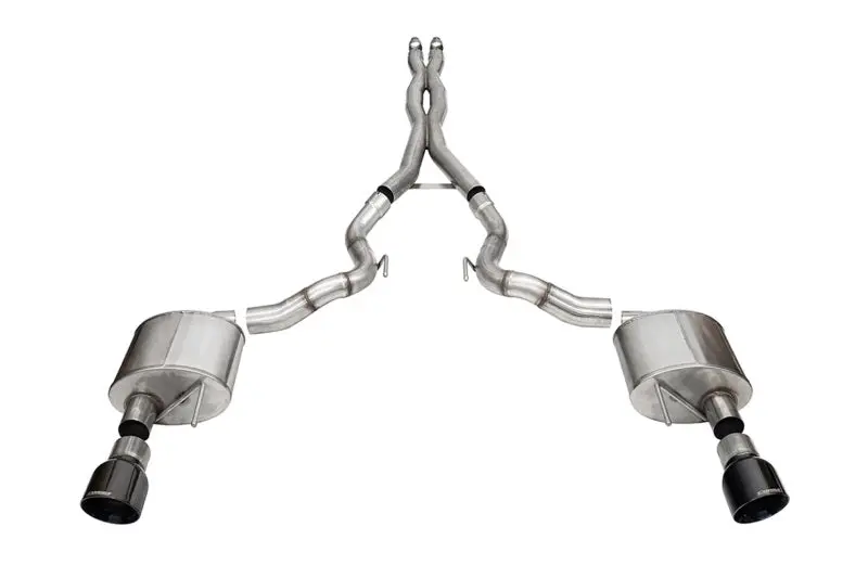 Corsa 2024 Rd Mustanggt Conv Xtreme Cat-Back Ex.Sys 3.0In Dual Rear Ex W/4.5In Blk Pvd Proseries Tip 1