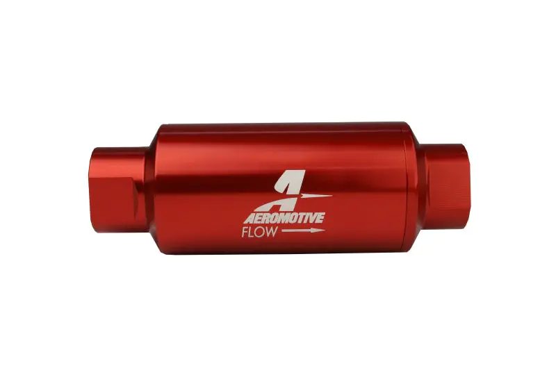 Aeromotive In-Line Filter - An-10 Size - 40 Micron Ss Element - Red Anodize Finish 1