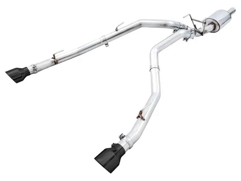 Awe Tuning 3015-33004 0Fg Dual Rear Exit Cat-Back Exhaust - Diamond Black Tips For 2009+ Ram 1500 5.7L (W/Cutouts) 1
