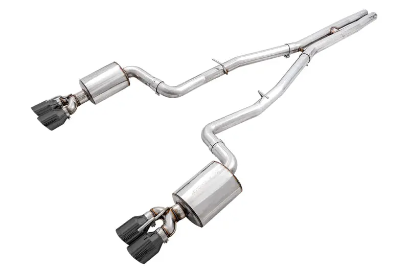 Awe Tuning 3020-43082 Touring Edition Exhaust For 2015+ Challenger 6.4 / 6.2 Sc - Diamond Black Quad Tips 1