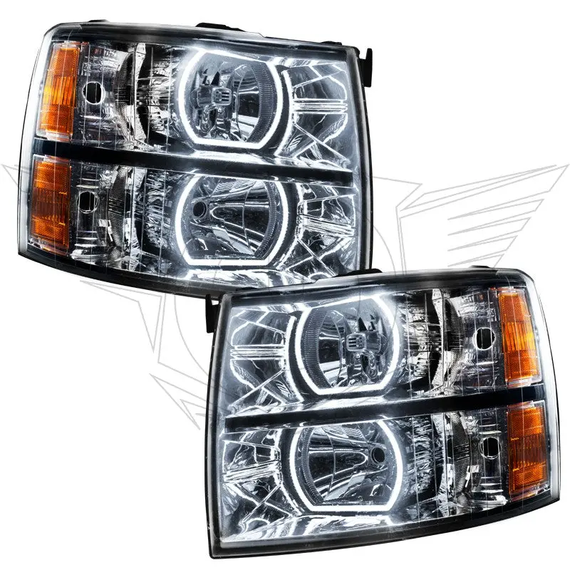Oracle Lighting 8188 2007-2013 Chevy Silverado Pre-Assembled Headlights-Chrome-Square Style 1