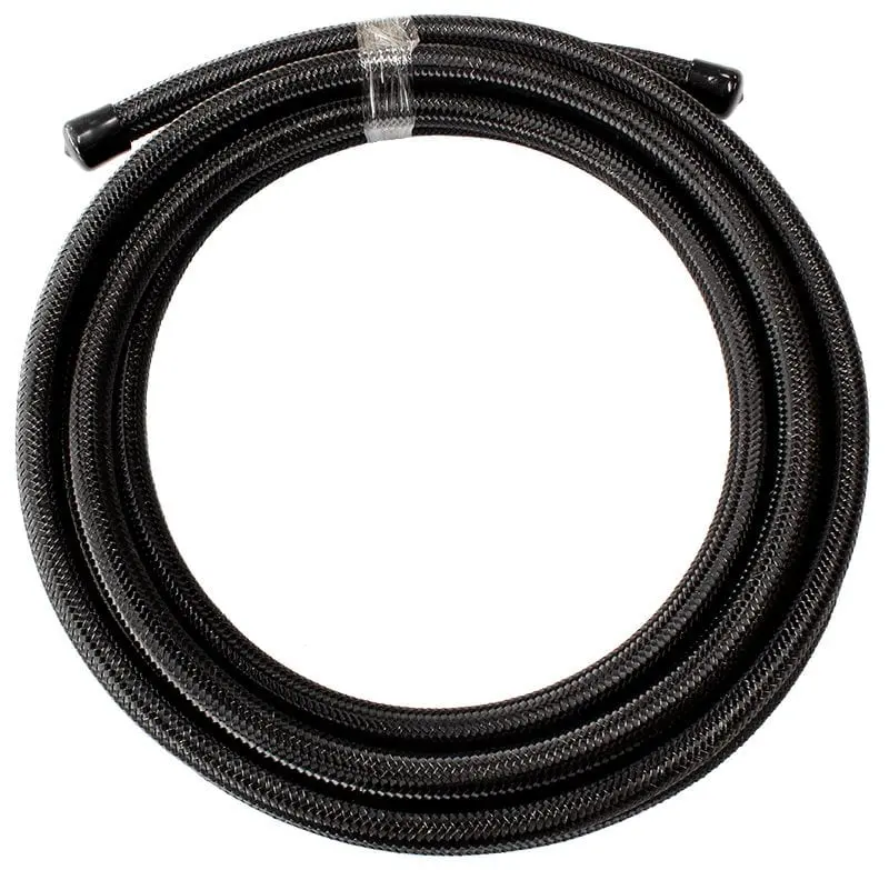 Earl'S Af200-04-1Mblk Ptfe-Lined Black Stainless Braided Hose – -4An, 1-Meter Length 1