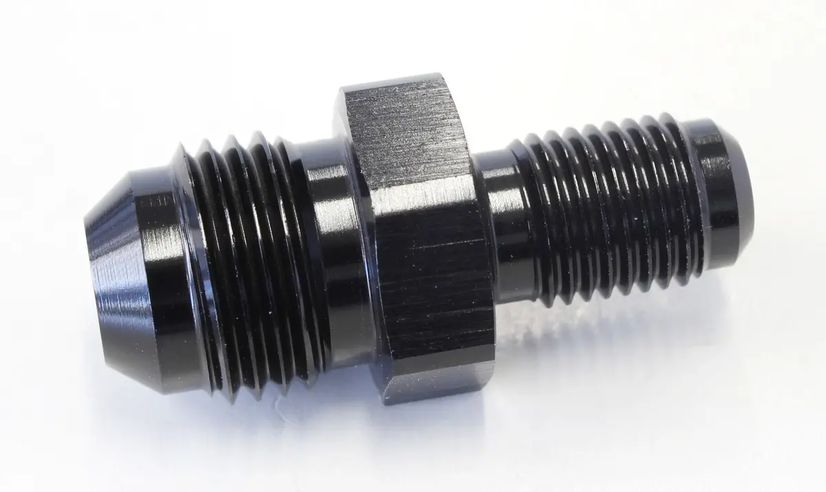 Inverted Seat Adapter: 3/8"-24 Male To -6An Fitting (Black Anodized) 1