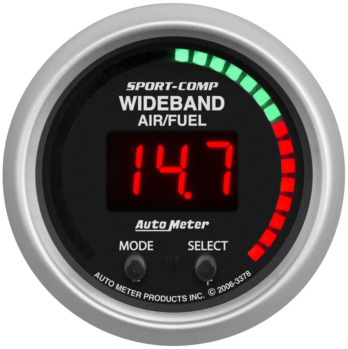 Autometer Sport-Comp Air/Fuel Ratio Gauge – Digital Display, Wideband O2 Compatible 1