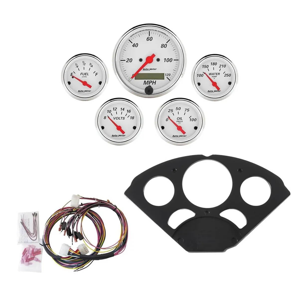 Autometer Arctic White Analog Instrument Cluster – Customizable Layout (7055-Aw) 1