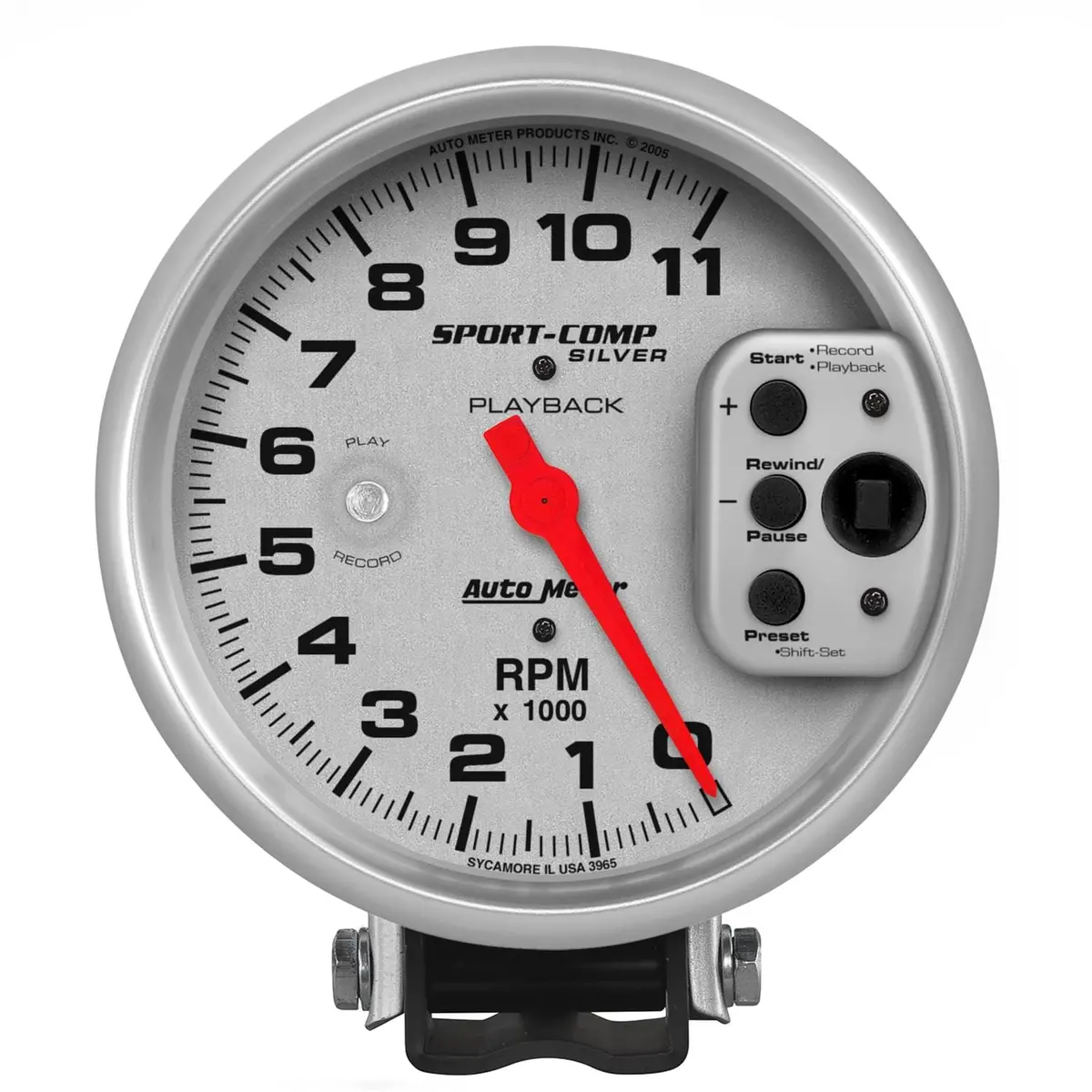 Autometer Sport-Comp Playback Tachometer – 5-Inch Analog Gauge With Data Logging Capability (3965) 1
