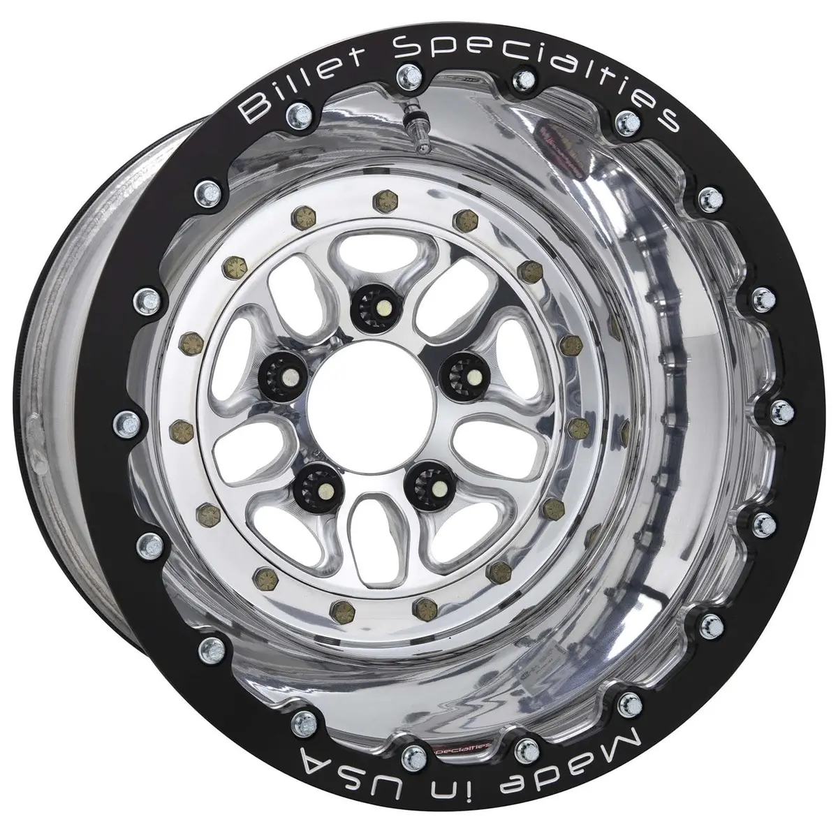 Billet Specialties Cdb075116130 15X3.5" Front Drag Wheel – Brushed Aluminum, 5X4.75" 1