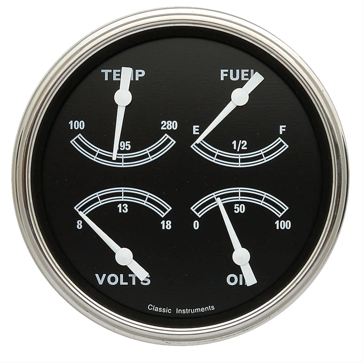 Classic Instruments Traditional Analog Gauge Cluster – Tr73Slc (Speedometer, Tachometer & Auxiliary Gauges) 1