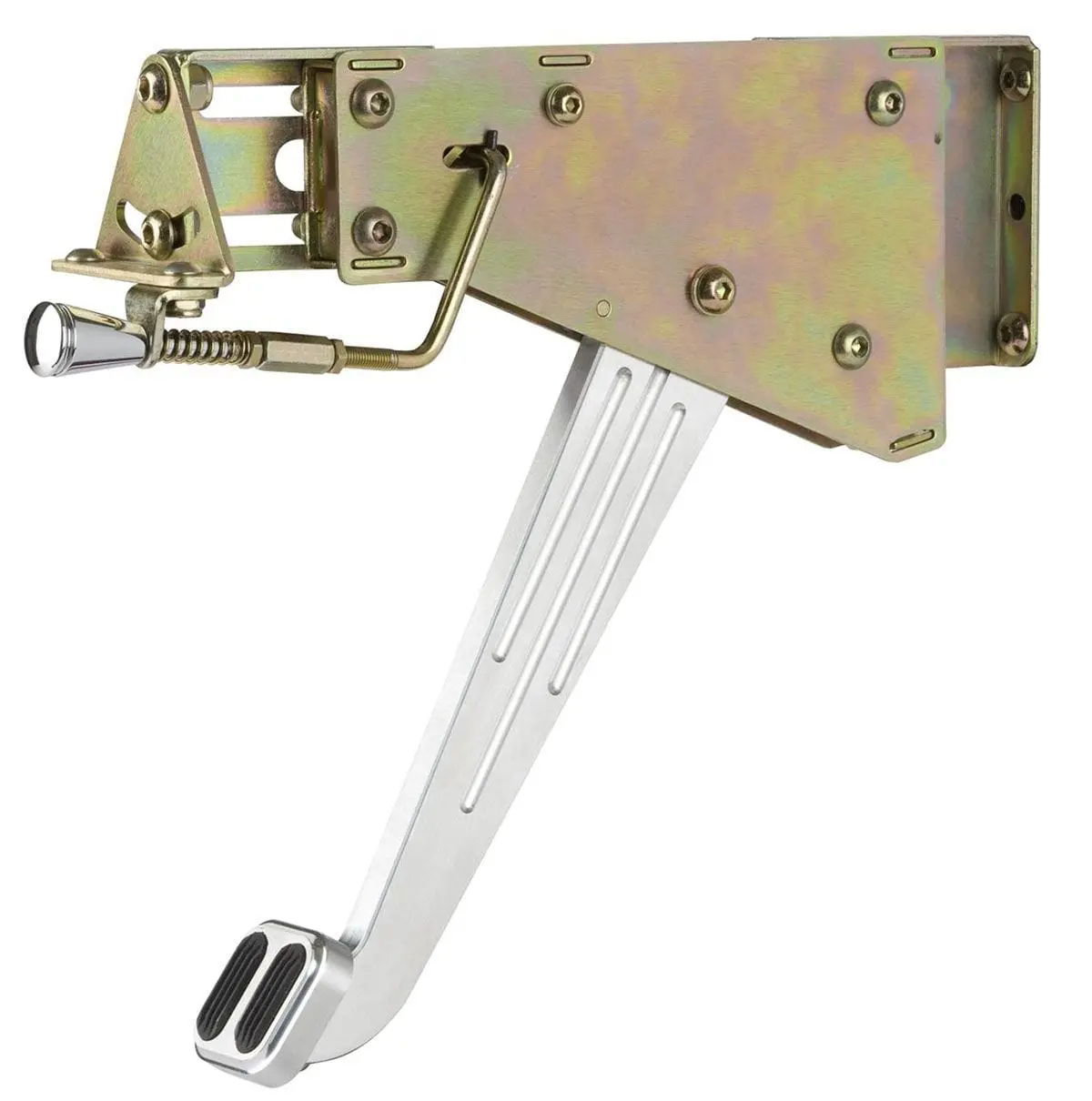 Lk-Efb-9001 Brushed Billet Aluminum Foot Brake With Solid Arm & Rubber Insert 1